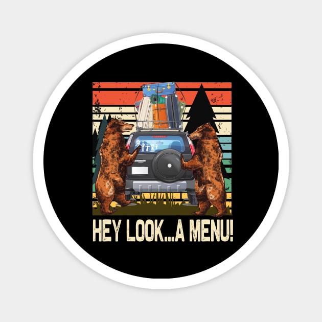 Hey look A Menu..Funny bear camper Magnet by DODG99